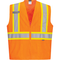 Veste de s&eacute;curit&eacute; &agrave; bandes contrastantes, Orange haute visibilit&eacute;, Petit, Polyester PB Rental Co. Ltd.