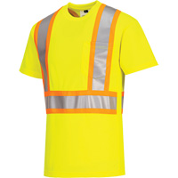 T-shirt de s&eacute;curit&eacute; &agrave; bandes contrastantes, Polyester, Petit, Jaune lime haute visibilit&eacute; PB Rental Co. Ltd.