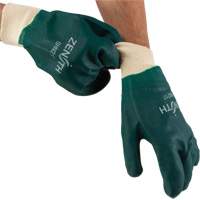 Double Dipped Green Gloves, 10" L, PVC, Cotton Jersey Inner Lining, 70-mil PB Rental Co. Ltd.
