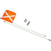 Heavy-Duty Safety Whip, Threaded Mount, 8' High, Orange with Reflective X PB Rental Co. Ltd.
