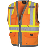 Pioneer Mesh Back Zip Front Surveyor Safety Vest, High Visibility Orange, Small, Polyester PB Rental Co. Ltd.