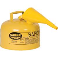 Safety Can for Diesel with Funnel, Type I, Galvanized Steel, 2.5 US gal., Yellow, FM Approved/UL/ULC Listed PB Rental Co. Ltd.