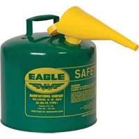 Safety Can for Combustibles with Funnel, Type I, Galvanized Steel, 5 US gal., Green, FM Approved/UL/ULC Listed PB Rental Co. Ltd.