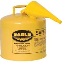 Safety Can for Diesel with Funnel, Type I, Galvanized Steel, 5 US gal., Yellow, FM Approved/UL/ULC Listed PB Rental Co. Ltd.