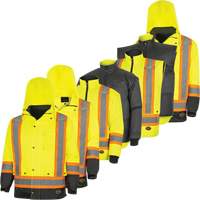5057 Pioneer&reg; Yukon 7-in-1 Waterproof Winter Safety Parka, Polyester, Black/High Visibility Lime-Yellow, X-Small PB Rental Co. Ltd.