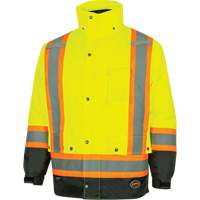 5057 Pioneer&reg; Yukon 7-in-1 Waterproof Winter Safety Parka, Polyester, Black/High Visibility Lime-Yellow, X-Small PB Rental Co. Ltd.