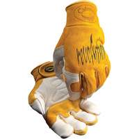 Gants de soudeur TIG/MIG de premi&egrave;re qualit&eacute; Caiman avec fermeture &agrave; boucles & crochets, Cuir de vache refendu, Taille Moyen PB Rental Co. Ltd.