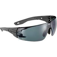Lunettes de s&eacute;curit&eacute; RUSH+ 2.0 avec monture noire et grise, M/G, Lentille Fum&eacute;e, Antibu&eacute;e/Anti-&eacute;gratignures, ANSI Z87+ PB Rental Co. Ltd.