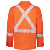 Avenger 7 oz Deluxe Segmented Striped High-Visibility Work Shirt, Style 652, Men's, Small, Orange PB Rental Co. Ltd.