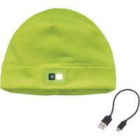 N-Ferno&reg; Winter Skull Cap with LED Rechargeable Light, Fleece Lining, One Size, High-Visibility Lime Green PB Rental Co. Ltd.