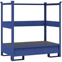 2-Drum Blue Transport Spill Containment Pallet with Side Rails, 66 US gal. Spill Capacity, 55" x 34" x 58" PB Rental Co. Ltd.