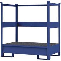 2-Drum Blue Transport Spill Containment Pallet with Side Rails, 66 US gal. Spill Capacity, 55" x 34" x 58" PB Rental Co. Ltd.
