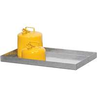 Galvanized Steel Spill Containment Tray, 48" L x 18" W x 3" H, 11 US gal. Spill Capacity PB Rental Co. Ltd.