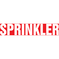 Marqueur de tuyau "Sprinkler", Autocollant, 1" h x 8" la, Blanc/rouge PB Rental Co. Ltd.