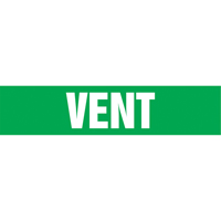 Marqueurs de tuyau "Vent", Autocollant, 4" h x 24" la, Blanc/vert PB Rental Co. Ltd.