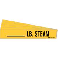 Marqueurs de tuyau LB. Steam, Autocollant, 2-1/4" h x 2-3/4" la, Noir sur jaune PB Rental Co. Ltd.