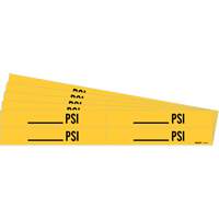 Marqueurs de tuyau avec espace vierge suivi de PSI, Autocollant, 1-1/8" h x 7" la, Noir sur jaune PB Rental Co. Ltd.