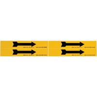 Marqueur de tuyau  Arrow, Autocollant, 1-1/8" h x 7" la, Noir sur jaune PB Rental Co. Ltd.