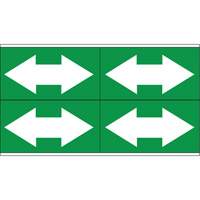 Marqueurs de tuyau avec fl&egrave;ches bidirectionnelles, Autocollant, 1-1/8" h x 7" la, Blanc/vert PB Rental Co. Ltd.