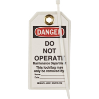&eacute;tiquettes de verrouillage, Plastique, 3" la x 5-1/2" h, Anglais PB Rental Co. Ltd.