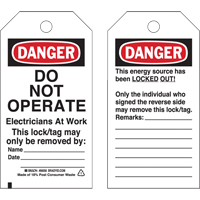 &eacute;tiquettes de verrouillage, Plastique, 3" la x 5-3/4" h, Anglais PB Rental Co. Ltd.