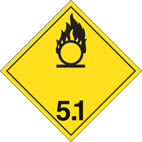 Oxidizing Substances TDG Placard, Plastic PB Rental Co. Ltd.
