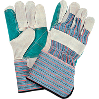 Gants d'ajusteur de qualit&eacute; standard &agrave; paume double, Grand, Paume en Cuir de vache refendu, Doublure en Coton PB Rental Co. Ltd.