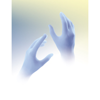 Gants jetables Qualatrile, Grand, Nitrile, 5 mils, Poudr&eacute;s, Bleu PB Rental Co. Ltd.