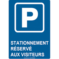 Panneau de stationnement r&eacute;serv&eacute;, 14" x 10", Aluminium, Français avec pictogramme PB Rental Co. Ltd.