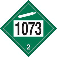 Plaque-&eacute;tiquette TMD 1073 pour gaz ininflammable oxyg&egrave;ne liqu&eacute;fi&eacute;, Plastique PB Rental Co. Ltd.