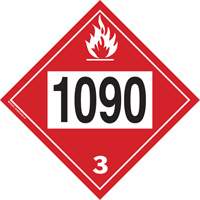 Plaque-&eacute;tiquette TMD 1090 pour liquide inflammable ac&eacute;tone, Plastique PB Rental Co. Ltd.