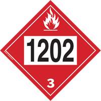 Plaque-&eacute;tiquette TMD 1202 pour liquide inflammable huile combustible, Plastique PB Rental Co. Ltd.