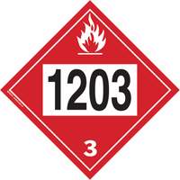 Plaque-&eacute;tiquette TMD 1203 pour liquide inflammable essence & essence-alcohol, Plastique PB Rental Co. Ltd.
