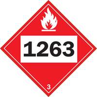 Plaque-&eacute;tiquette TMD 1263 pour liquide inflammable peinture, Plastique PB Rental Co. Ltd.