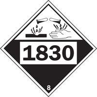Plaque-&eacute;tiquette TMD 1830 pour mat&eacute;riaux corrosifs acide sulfurique, Plastique PB Rental Co. Ltd.