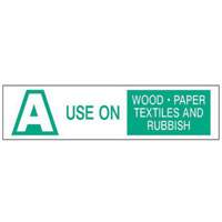 "A Use on Wood Paper Textiles and Rubbish" Labels, 6" L x 1-1/2" W, Green on White PB Rental Co. Ltd.