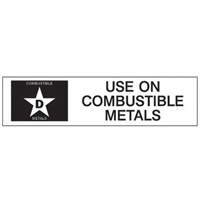 &eacute;tiquette D: Use on Combustible Metals pour extincteur PB Rental Co. Ltd.