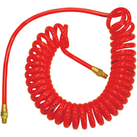 Tuyaux &agrave; air autor&eacute;tractables en polyur&eacute;thane Flexcoil a/raccords, Air, 1/4" DI x 15' lo, Polyur&eacute;thane, 140 psi &agrave; 23 °C PB Rental Co. Ltd.