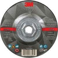 Quick Change Silver Depressed Centre Grinding Wheel 87446, 5" x 1/4", 5/8"-11 Arbor, Type 27, Ceramic PB Rental Co. Ltd.