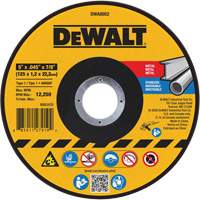 Metal Cut-Off Wheel, 5" x 0.045", 7/8" Arbor, Aluminum Oxide, Type 1 PB Rental Co. Ltd.