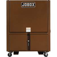 Coffre de chantier et surface de travail sur le terrain, 33" la x 63" p x 80" h, Acier, Rouge PB Rental Co. Ltd.