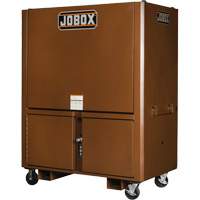 Coffre de chantier et surface de travail sur le terrain, 33" la x 63" p x 80" h, Acier, Rouge PB Rental Co. Ltd.