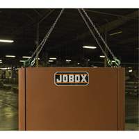 Coffre de chantier et surface de travail sur le terrain, 33" la x 63" p x 80" h, Acier, Rouge PB Rental Co. Ltd.