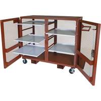 Armoire mobile en treillis, Acier, 49 pi³, Rouge PB Rental Co. Ltd.
