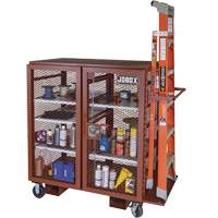 Armoire mobile en treillis, Acier, 37 pi³, Rouge PB Rental Co. Ltd.