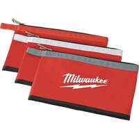 Coloured Zippered Pouches - Set of 3, Canvas, 3 Pockets, Black/Red PB Rental Co. Ltd.