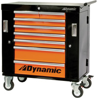 Armoire roulante, 8 tiroirs, 36" la x 18" p x 39-1/4" h, Noir/Orange PB Rental Co. Ltd.