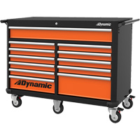 Armoire roulante, 12 tiroirs, 53" la x 24" p x 41" h, Noir/Orange PB Rental Co. Ltd.