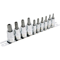 Jeu de douilles pour tournevis 1/4" & 3/8" SS1438-10TB, 10 Mcx, Torx inviolable PB Rental Co. Ltd.