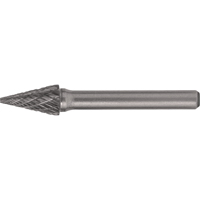 Solid Carbide Burrs - Pointed Cone Shape, SM-42, 1/8" Dia., 1/8" Shank, 7/16" Depth of Cut PB Rental Co. Ltd.